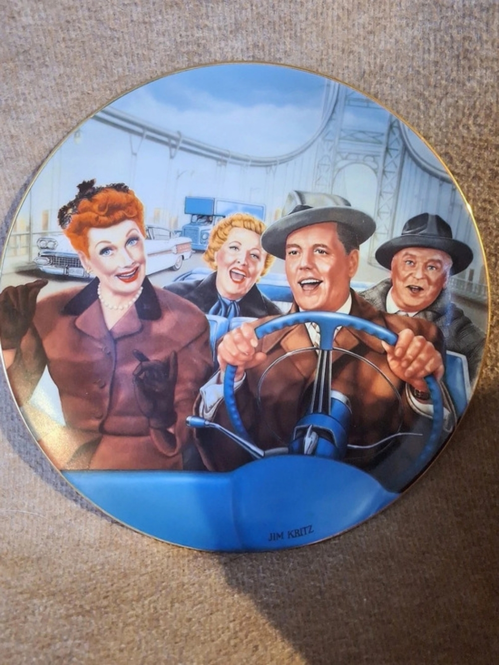The Hamilton Collection California, Here We Come Collector Plate Blue & Brown